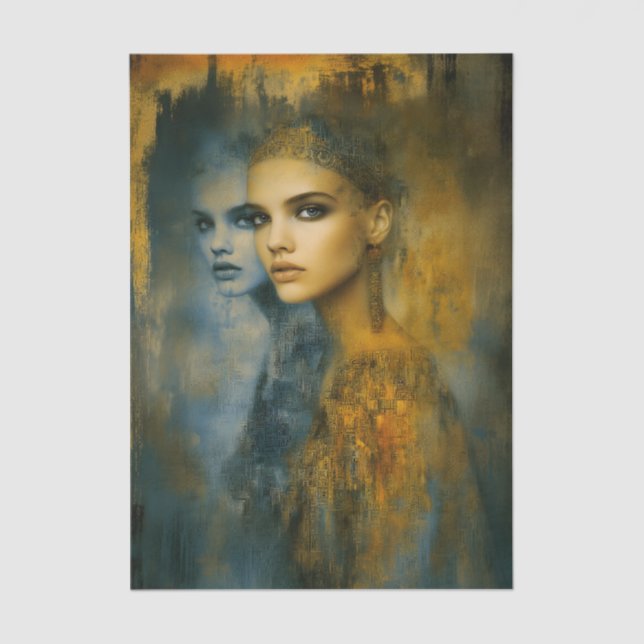 Ethereal Feminine Mystical Duality EW2L Decoupage Seidenpapier (Vorderseite)