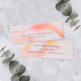Ethereal Feminine Pink Marmor Mini Visitenkarte