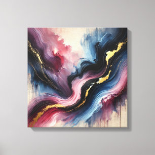 Ethereal Flow – Elegantes abstraktes Kunstleinwand Leinwanddruck