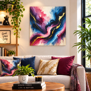 Ethereal Flow – Elegantes abstraktes Kunstleinwand Leinwanddruck