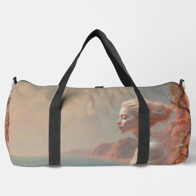 Ethereal Frau am Dreamy Beach Duffle Bag (Vorderseite)