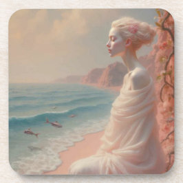 Ethereal Frau am Dreamy Beach Getränkeuntersetzer