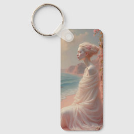 Ethereal Frau am Dreamy Beach Schlüsselanhänger