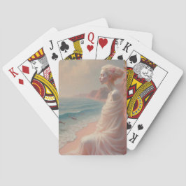 Ethereal Frau am Dreamy Beach Spielkarten
