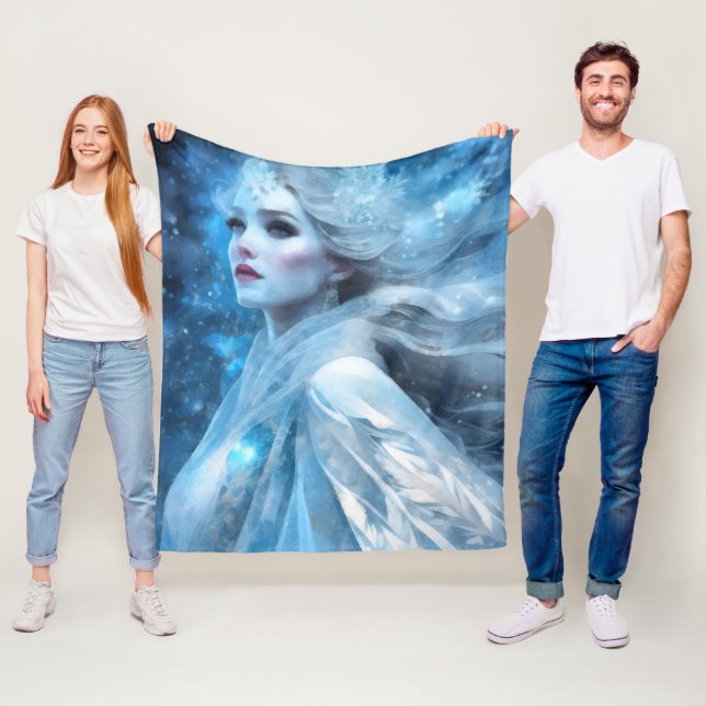 Ethereal Frozen Snow Queen Fantasy Art Fleecedecke (Beispiel)