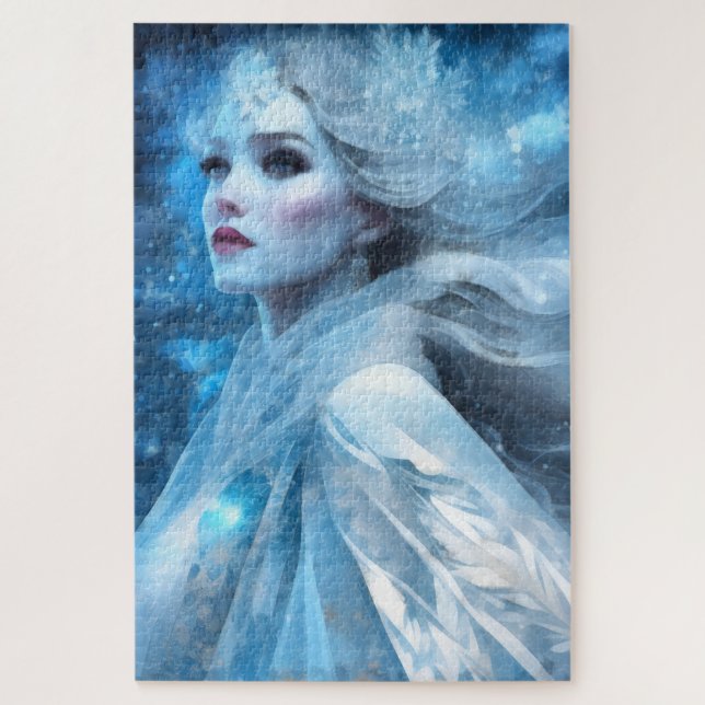 Ethereal Frozen Snow Queen Fantasy Art Puzzle (Vertikal)