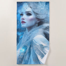 Ethereal Frozen Snow Queen Fantasy Art Strandtuch