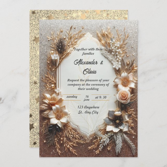 Ethereal Garden Romance Wedding Einladung (Vorne/Hinten)