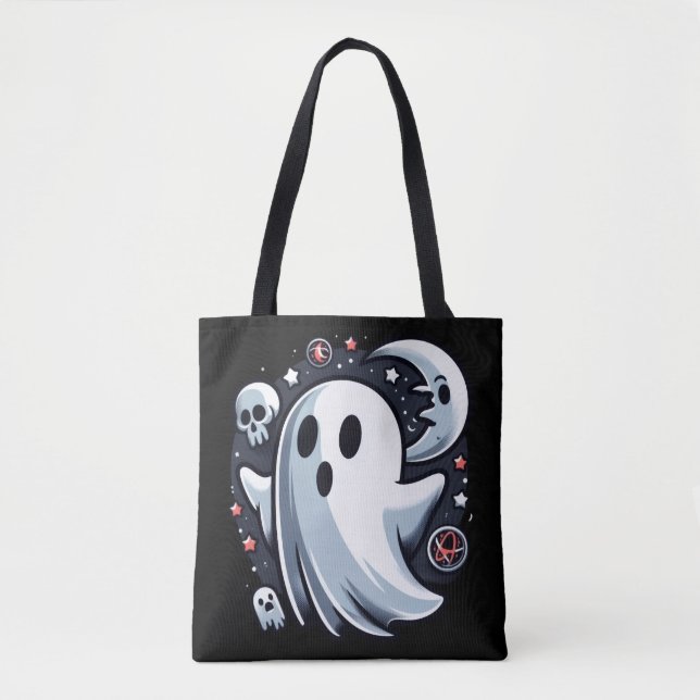Ethereal Geist mit Mond & Skulls Spooky Halloween (Vorderseite)