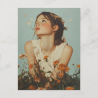 Ethereal Girl in Wildblumen