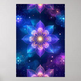 Ethereal Glühen Lotus Kosmic Space Poster