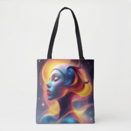 Ethereal glühende Frau Portrait Tote Bag