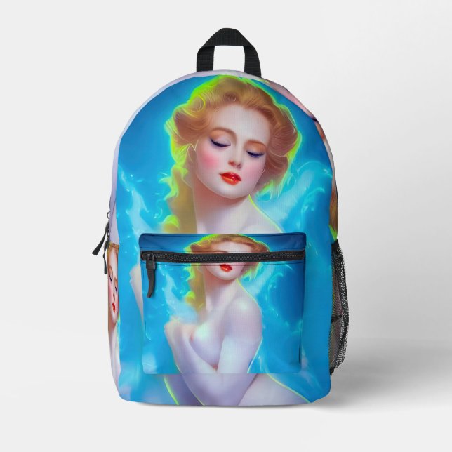 Ethereal Goddess Portrait - surreale Fantasie Bedruckter Rucksack (Vorderseite)