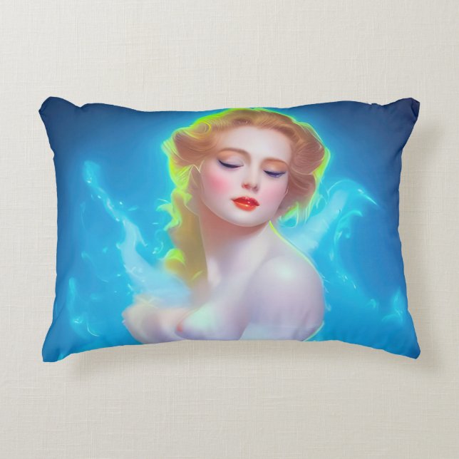 Ethereal Goddess Portrait - surreale Fantasie Dekokissen (Vorderseite)