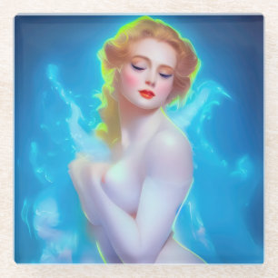 Ethereal Goddess Portrait - surreale Fantasie Glasuntersetzer