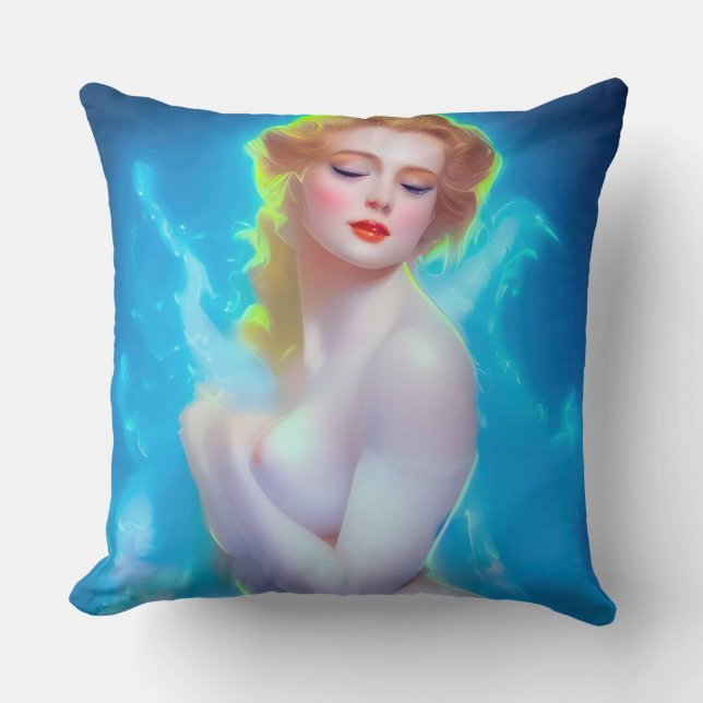 Ethereal Goddess Portrait - surreale Fantasie Kissen (Vorderseite)