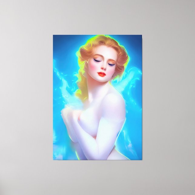 Ethereal Goddess Portrait - surreale Fantasie Leinwanddruck (Vorderseite)