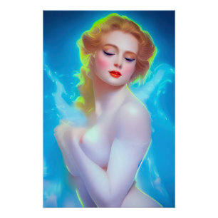 Ethereal Goddess Portrait - surreale Fantasie Poster