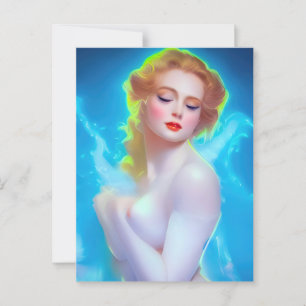 Ethereal Goddess Portrait - surreale Fantasie Postkarte