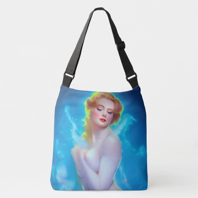 Ethereal Goddess Portrait - surreale Fantasie Tragetaschen Mit Langen Trägern (Vorderseite)