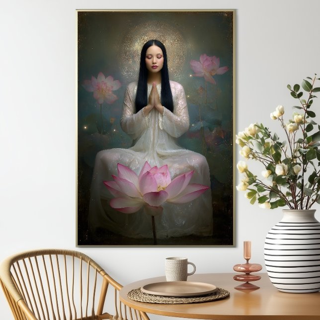 Ethereal Goddess Quan Yin Hochfrequenz-Flora Poster (Von Creator hochgeladen)