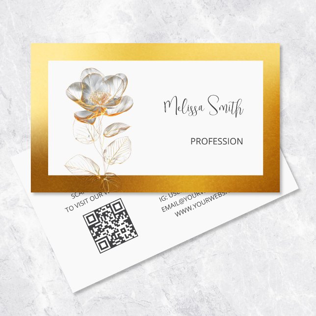 Ethereal Gold Rose Blume Visitenkarte (Von Creator hochgeladen)