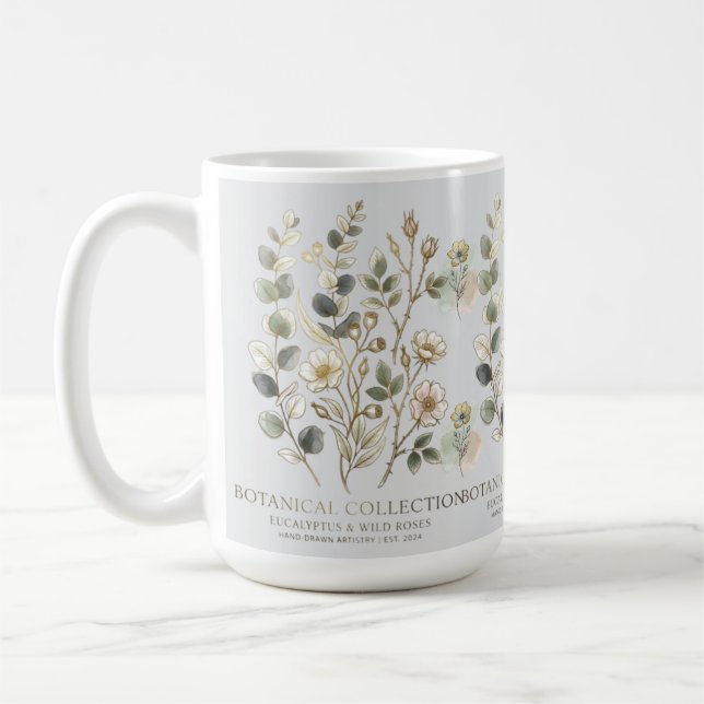 Ethereal Gold & Sage Botanische Kollektion Kaffeetasse (Links)