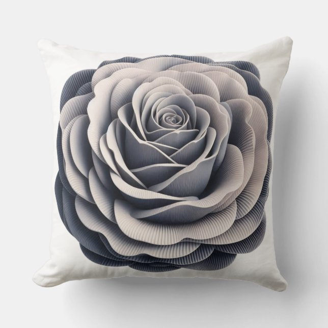 Ethereal Grau Rose Kissen (Vorderseite)
