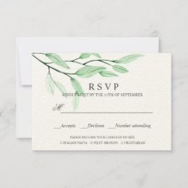 Ethereal Green | AUSWAHL DER RSVP - MAHLZEITEN Karte