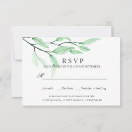 Ethereal Green | AUSWAHL DER RSVP - MAHLZEITEN Karte