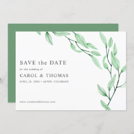 Ethereal Green | chic botanisch Save the Date Einladung