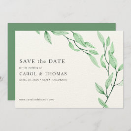 Ethereal Green | chic botanisch Save the Date Einladung