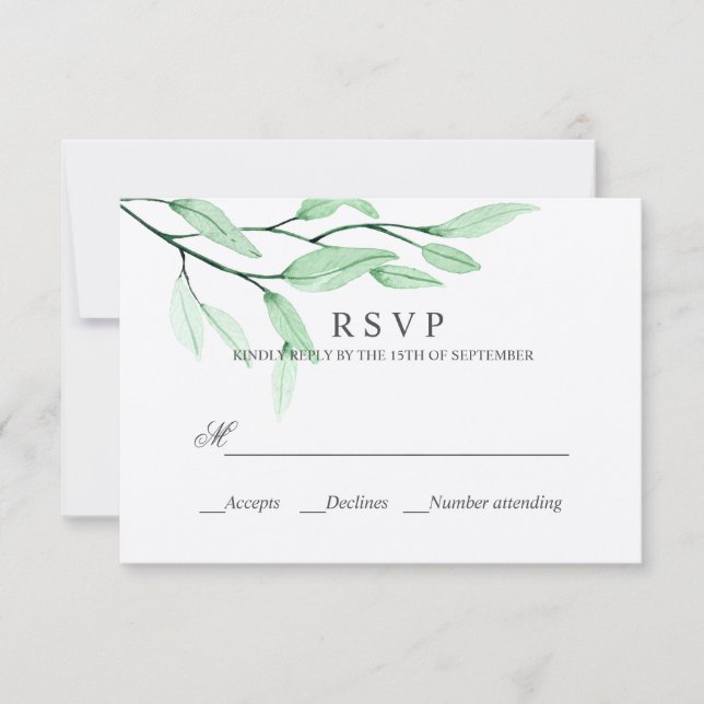 Ethereal Green | WEDING RESPONSE UAWG RSVP Karte (Vorderseite)