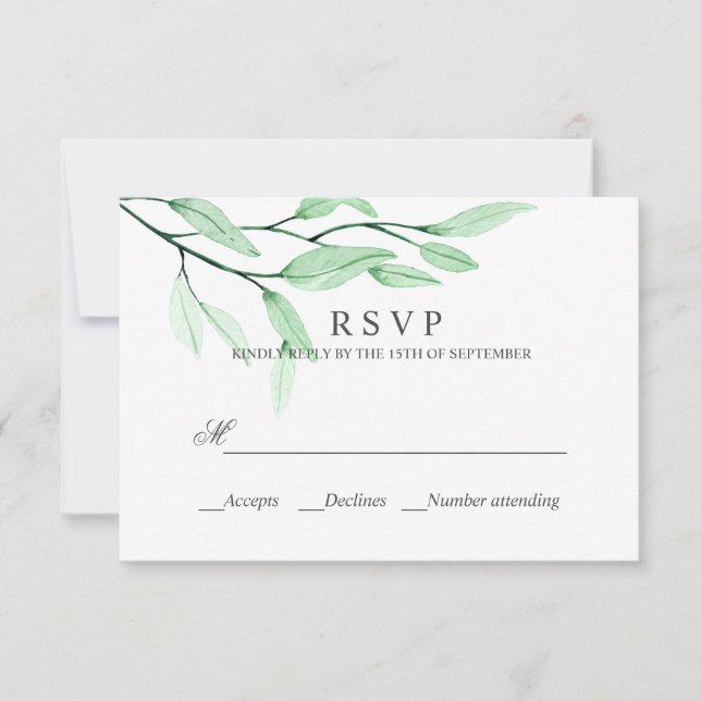 Ethereal Green | WEDING RESPONSE UAWG RSVP Karte (Vorderseite)