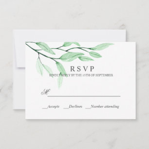 Ethereal Green WEDING RESPONSE UAWG RSVP Karte