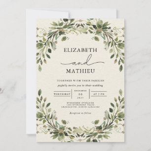 Ethereal Greenery Arch Wedding Einladung