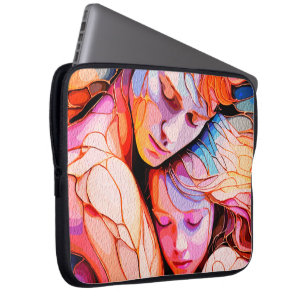 Ethereal Guardian Embrace - Fantasy Stected Glass Laptopschutzhülle