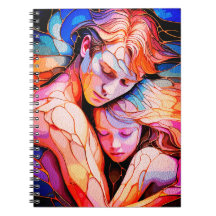 Ethereal Guardian Embrace - Fantasy Stected Glass