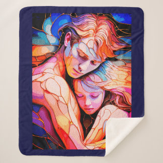 Ethereal Guardian Embrace - Fantasy Stected Glass Sherpadecke