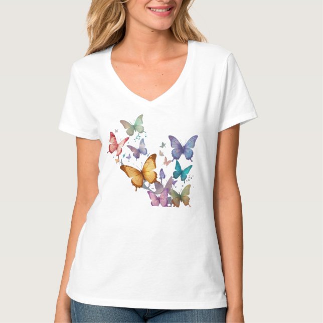 Ethereal Iridescent Butterflies T-Shirt (Vorderseite)