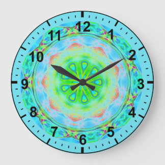 ~Ethereal Iridescent Fraktal für Mädchen ~ Große Wanduhr