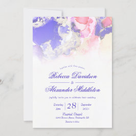 Ethereal Jewel Tones Ink Wash Wedding Einladung