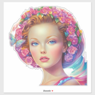 Ethereal-Kronenportrait Aufkleber