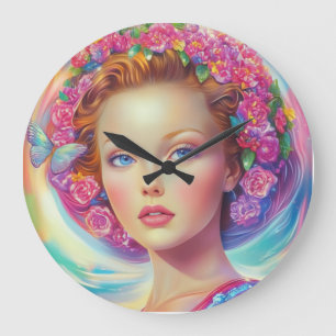 Ethereal-Kronenportrait Große Wanduhr