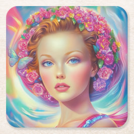 Ethereal-Kronenportrait Rechteckiger Pappuntersetzer