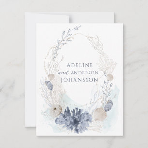 Ethereal Küste Koral Seashell Couple Mitteilungskarte