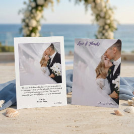 Ethereal Lavender Violet Photo Wedding Thank You Dankeskarte