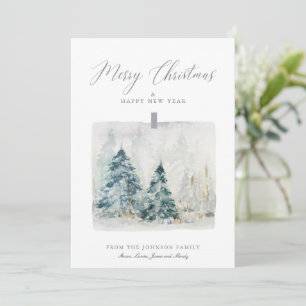 Ethereal Light Winter Frosty Snow Scene Weihnachte Feiertagskarte