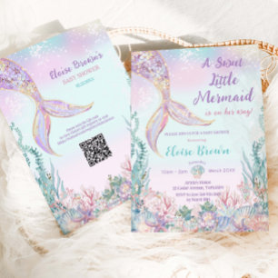 Ethereal Little Mermaid Girl Babydusche Einladung
