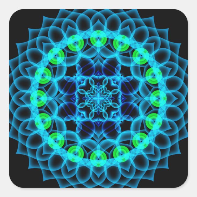 Ethereal Lotus Mandala Quadratischer Aufkleber (Vorderseite)